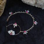 Pink Kundan Mixed Alloy Nath