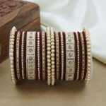 Maroon Traditional Metal Bangle Set