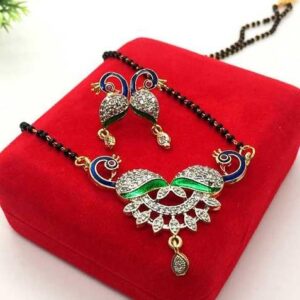 Gold Stone Studded Gold Plated Mangalsutra