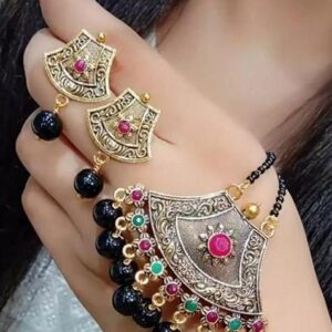 Black Beaded Gold Plated Mangalsutra