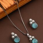 Silver Oxidised Finish Ad Pendant Set