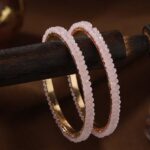 Set Of 2 Gold Plated Crystal Beaded Bangles