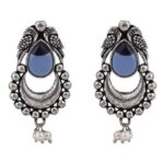 Blue Drop Oxidised Bird Earrings For Women