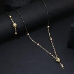 Gold Beaded Gold Plated Mangalsutra With Bracelet