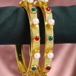 Set Of Two Gold Plated Bangles Becautiful Handcarfted Bangle
