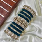 Rani Pink Kundan Metal And Plastic Wedding Chuda Bangle Set