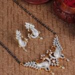 Gold Beaded Gold Plated Mangalsutra With Earrings