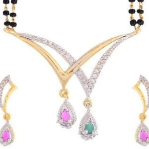 Gold Stone Studded Gold Plated Mangalsutra