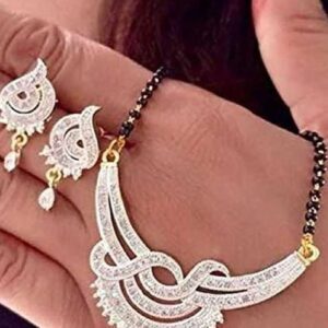 Gold Stone Studded Gold Plated Mangalsutra