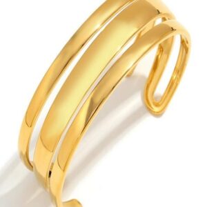 Gold Plated Chunky Cuff Bangle Bracelet