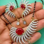 Gold Beaded Gold Plated Mangalsutra With Earrings