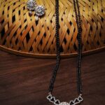 Gold Beaded Gold Plated Mangalsutra With Earrings