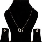 Gold Beaded Gold Plated Mangalsutra With Earrings