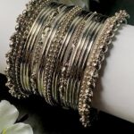 Navratri Ethnic Traditional Silver Oxidized Bangle Set