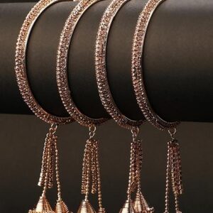 Gold Cubic Zirconia Set Of 4 Bangles