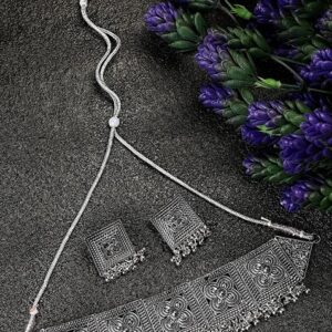 Silver Oxidised Necklace Set