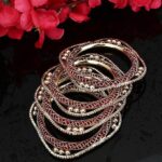 Rose Gold Plated Cubic Zirconia Kada Set