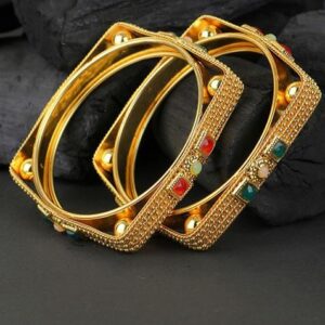 Set Of Two Gold Plated Bangles Becautiful Handcarfted Bangle
