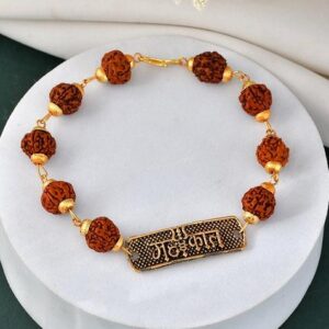 Spiritual Rudraksha And Gold Plated Bracelet