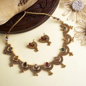 Gold Plated Necklace And Earrings
