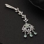 Rhodium Plated Ad Studded Maang Tikka