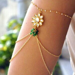 Green Pearl Mixed Alloy Bajubandh