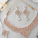 Silver Plated Party Wear Ad Choker Necklace Necklace Set