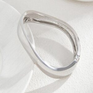 Silver Slip On Alloy Bracelet For Women