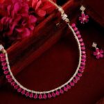 Pink Gold Plated Alloy Necklace Set