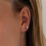 White Screw Back Copper Earrings For Women