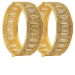 Gold Handcrafted Gold Plated Bangles (Set Of 2)