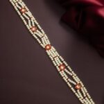 Gold Plated Pearls Studded Maang Tikka Head Jewellery
