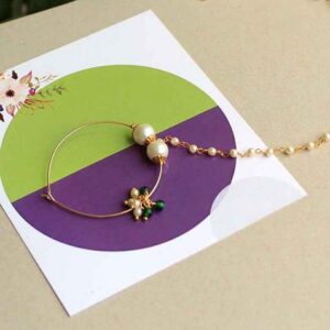 White Kundan Mixed Alloy Nath