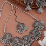 Silver Oxidised Necklace Set